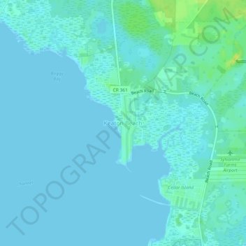 Keaton Beach topographic map, elevation, terrain