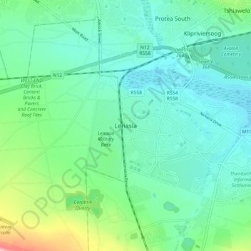 Lenasia topographic map, elevation, terrain