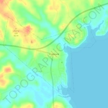 Pointblank topographic map, elevation, terrain