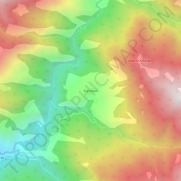 Gainwali topographic map, elevation, terrain