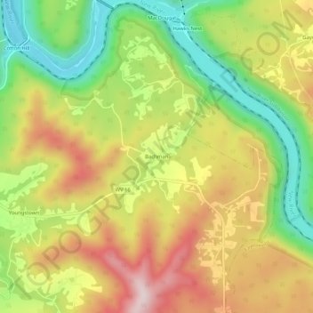 Bachman topographic map, elevation, terrain