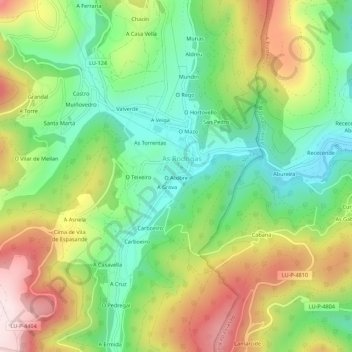 A Grova topographic map, elevation, terrain