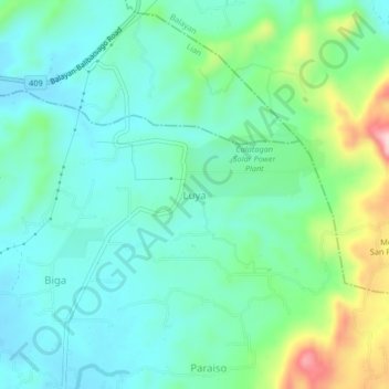 Luya topographic map, elevation, terrain