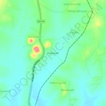 Khemevadi topographic map, elevation, terrain