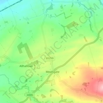 Fletchertown topographic map, elevation, terrain