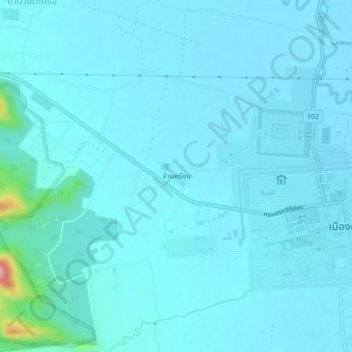 Ban Si Chum topographic map, elevation, terrain