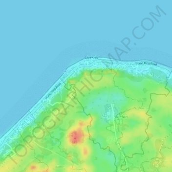 Mwea topographic map, elevation, terrain