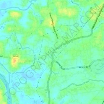 Athani topographic map, elevation, terrain