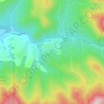 Sawmill Settlement topographic map, elevation, terrain