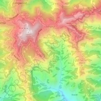 Shanan topographic map, elevation, terrain