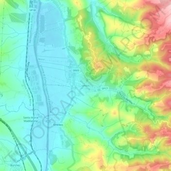 Leccio topographic map, elevation, terrain