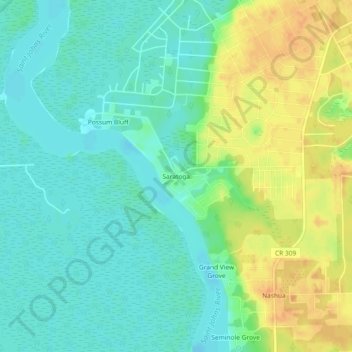 Saratoga topographic map, elevation, terrain