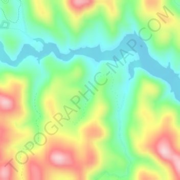 Pactola Reservoir Recreation Area topographic map, elevation, terrain