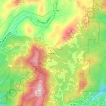 Jonas Ridge topographic map, elevation, terrain