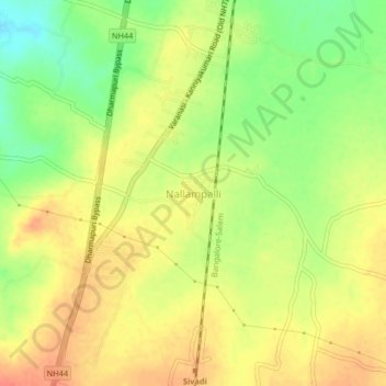 Nallampalli topographic map, elevation, terrain