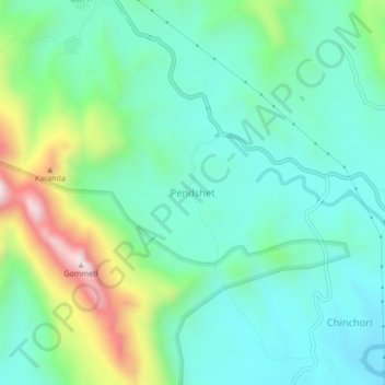 Pendshet topographic map, elevation, terrain