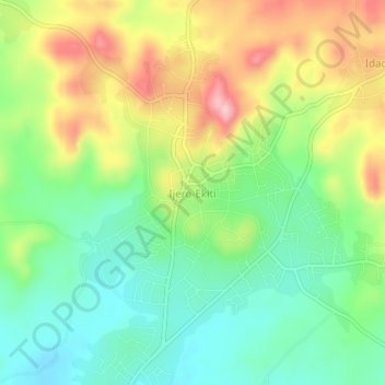 Ijero-Ekiti topographic map, elevation, terrain