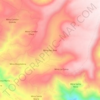 Mina San Jose Topographic Map, Elevation, Terrain