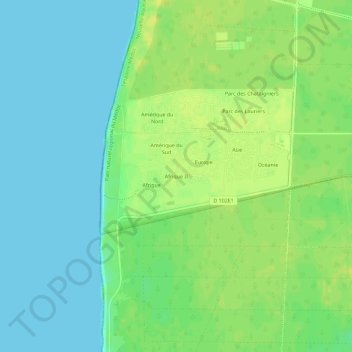 Afrique II topographic map, elevation, terrain