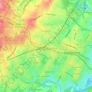 Starr Hill topographic map, elevation, terrain