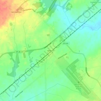 Midland topographic map, elevation, terrain