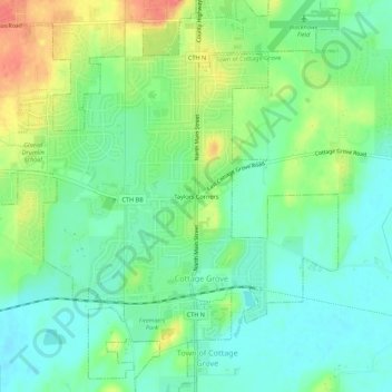 Taylors Corners topographic map, elevation, terrain