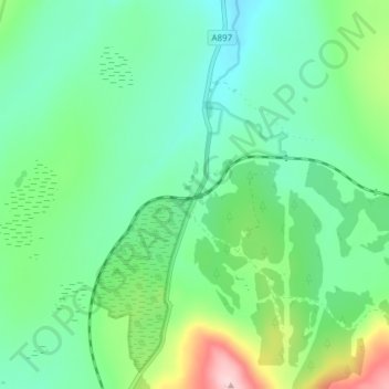 Forsinard topographic map, elevation, terrain