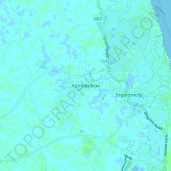 Addlethorpe topographic map, elevation, terrain