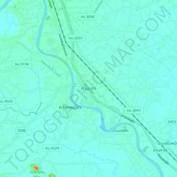 Tha Maka topographic map, elevation, terrain