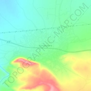 Kumakwane topographic map, elevation, terrain