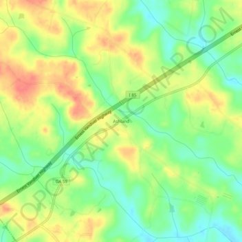 Ashland topographic map, elevation, terrain