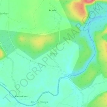 Pinya topographic map, elevation, terrain