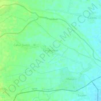 Panalicsican topographic map, elevation, terrain