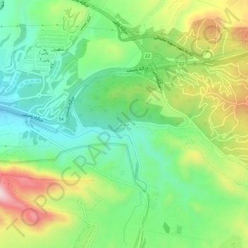 Khojir topographic map, elevation, terrain