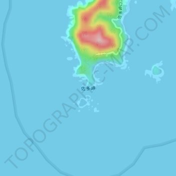 Cape Sata topographic map, elevation, terrain