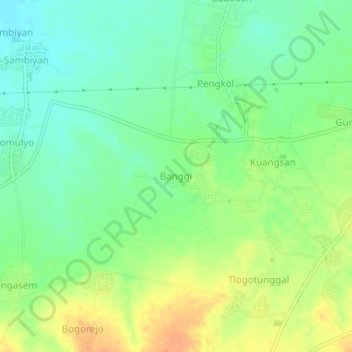 Banggi topographic map, elevation, terrain