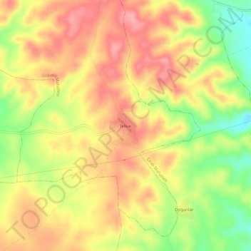 İnlice topographic map, elevation, terrain