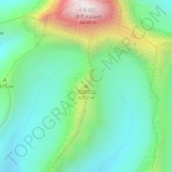 因揭陀山 topographic map, elevation, terrain