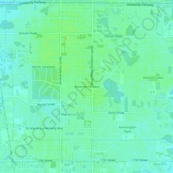 Beverley Terrace topographic map, elevation, terrain