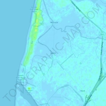 Ranch topographic map, elevation, terrain