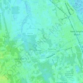 Mission City topographic map, elevation, terrain