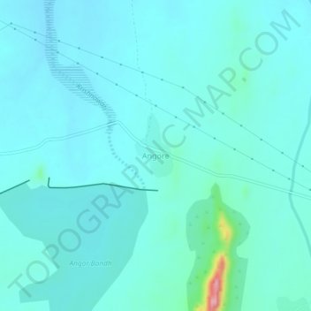 Angore topographic map, elevation, terrain