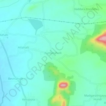 Kuntanahalli topographic map, elevation, terrain