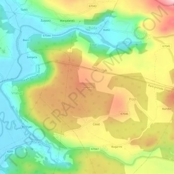 Dragani topographic map, elevation, terrain