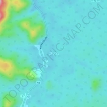 Mboka topographic map, elevation, terrain