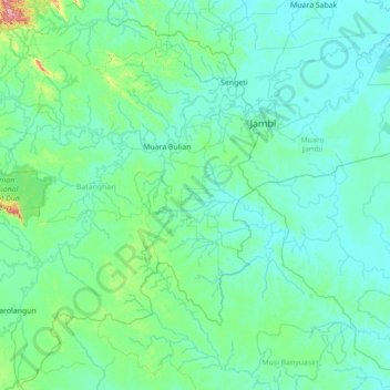 Bahar Utara topographic map, elevation, terrain