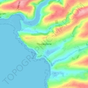Thurlestone topographic map, elevation, terrain