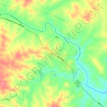 Bemboka topographic map, elevation, terrain