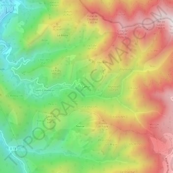 Camari topographic map, elevation, terrain