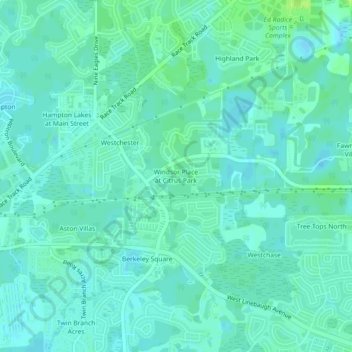 Windsor Place at Citrus Park topographic map, elevation, terrain